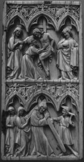 Wing, right (part of a diptych), 2 registers, 3 arches across (frise d'arcatures) (Front)