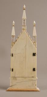 Gabled triptych, 2 registers (colonnettes; frise d'arcatures) (Back, closed)