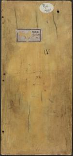 Diptych, 2 registers, 3 arches across, bands of rosettes (frise d'arcatures; décor de roses) (Wing left (back))