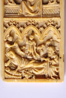 Wing, left (fragment of a diptych), 2 registers, 3 arches across (frise d'arcatures) (Front, detail)