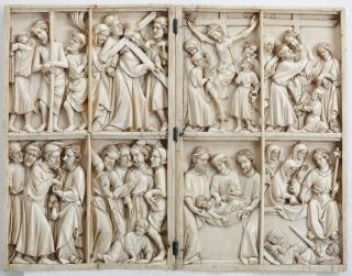 Diptych, 2 registers, 2 compartments across (Front)