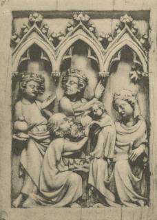Diptych, 1 register, 3 arches across (frise d'arcatures; plaquettes) (Wing, left)