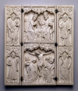 Triptych, 2 registers, with ogee arches; known as the Triptych of John Grandisson (Front)