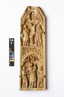 Gabled panel (centre panel; fragment of a triptych or polyptych), 2 registers, 1 arch across (Front)