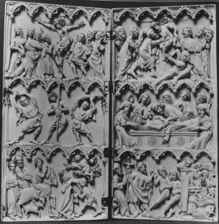 Diptych, 3 registers, 5 arches across (frise d'arcatures) (Front)