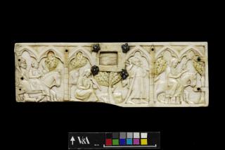 Front panel (fragment of a casket), 1 register, 6 arches across (coffret; frise d'arcatures) (Front)