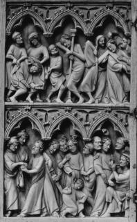 Diptych, 2 registers, 3 arches across (frise d'arcatures) (Wing, left)