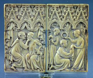 Double-sided panels, 1 register, 3 arches across (frise d'arcatures; plaquettes) (Panels 1 and 2, side 1)