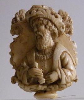 Rosary bead, 2 faces (chaplet) (Side 1)