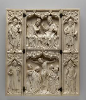 Triptych, 2 registers, with ogee arches; known as the Triptych of John Grandisson (Front)