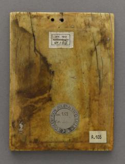 Wing, right (fragment of a diptych), 1 register, 3 arches across (plaquette, frise d'arcatures) (Back)