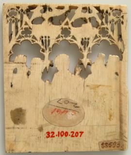 Openwork panel, 1 register, 3 arches across (plaque ajourée; frise d'arcatures) (Back)