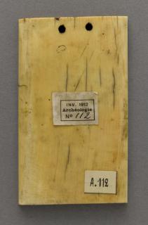 Wing, right (fragment of a diptych), 1 register, 3 arches across (frise d'arcatures; plaquette) (Back)