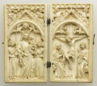 Diptych, 1 register, 1 arch across (plaquettes) (Front)