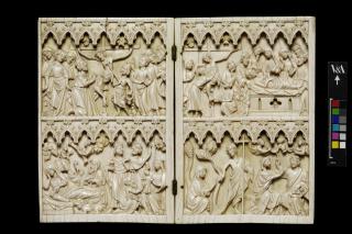 Diptych, 2 registers, 7 arches across (frise d'arcatures) (Front)