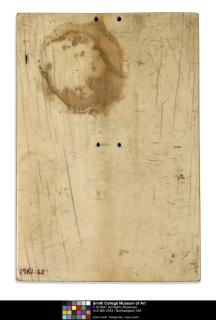 Wing, left (fragment of a diptych), 2 registers, 4 arches across (frise d'arcatures; colonnettes) (Back)