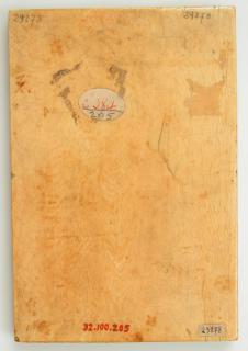 Wing, left (fragment of a diptych), 1 register, 3 arches across (frise d'arcatures; plaquette) (Back)