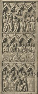 Diptych, 3 registers, 4 arches across (frise d'arcatures) (Wing, left)