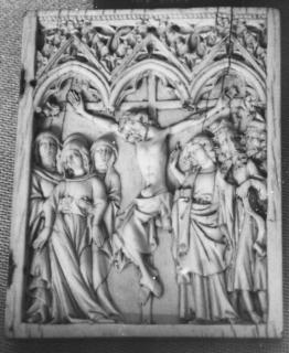 Wing, right (fragment of a diptych), 1 register, 3 arches across (plaquette, frise d'arcatures) (Front)