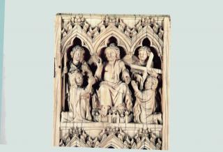 Wing, right (fragment of a diptych), 2 registers, 3 arches across (frise d'arcatures) (Front)