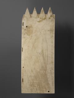 Panel with gables, 4 registers, 4 arches across (frise d'arcatures); also known as the Salting leaf (Back)