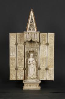 Polyptych, 4 registers, with ogee arches (tabernacle) (Front, open)