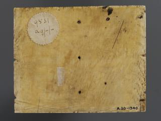 Panel (fragment of a casket), 1 register, 2 arches across (coffret; frise d'arcatures) (Back)
