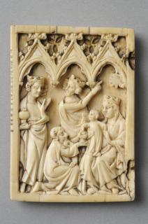 Wing, left (fragment of a diptych), 1 register, 3 arches across (frise d'arcatures; plaquette) (Front)