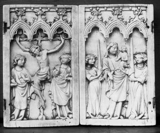 Diptych, 1 register, 3 arches across (plaquettes; frise d'arcatures) (Front)