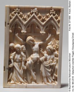Wing, right (fragment of a diptych), 1 register, 3 arches across (frise d'arcatures; plaquette) (Front)