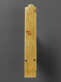 Panel (originally gabled; fragment of a polyptych), 2 registers, 1 arch across (Back)