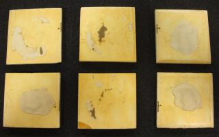 3 panels, 2 registers, 3 arches across (frise d'arcatures) (fragments of a quadriptych?) (Back)