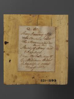 Wing, left (part of a diptych), 2 registers, bands of rosettes (décor de roses) (Back, fragment)