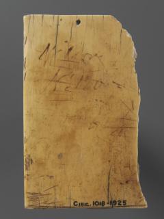 Wing, left (fragment of a diptych), 1 register, band of rosettes (plaquette; décor de roses) (Back)