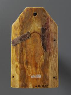 Gabled centre panel (fragment of a triptych), 1 register, 1 arch across (plaquette) (Back)