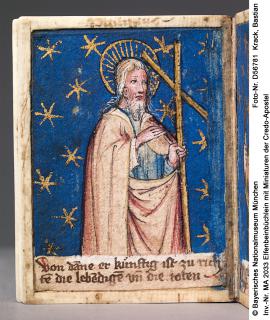 Set of writing tablets with covers, 1 register, 3 arches across, and 4 inner panels (frise d'arcatures; plaquette; tablette à écrire); reused as a devotional booklet (Folio 3v)