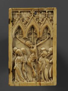Wing, right (fragment of a diptych), 1 register, 3 arches across (plaquette; frise d'arcatures) (Front)