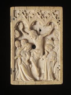Wing, right (fragment of a diptych), 1 register, 3 arches across (plaquette; frise d'arcatures) (Front)