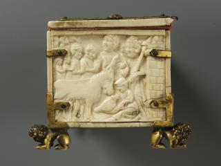 Casket, with arches (coffret; frise d'arcatures) (End, left)