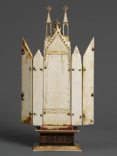 Gabled polyptych (tabernacle; frise d'arcatures; colonnettes) (Back, open)