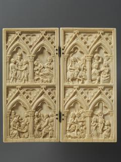 Diptych, 2 registers, 2 arches across (frise d'arcatures; colonnettes) (Front)