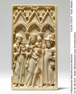 Bottom of a box for goldsmith scales and weights, 1 register, 3 arches across (boîte à poids et à balance; plaquette; frise d'arcatures) (Front)