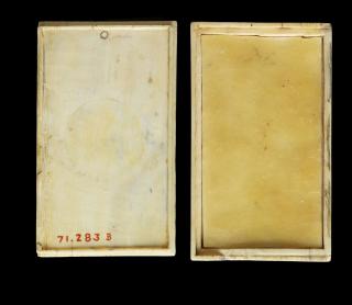 Box, 1 register, 3 arches across (frise d'arcatures) (Back, lid and bottom part (Inv. 71.283B and Inv. 71.283A))