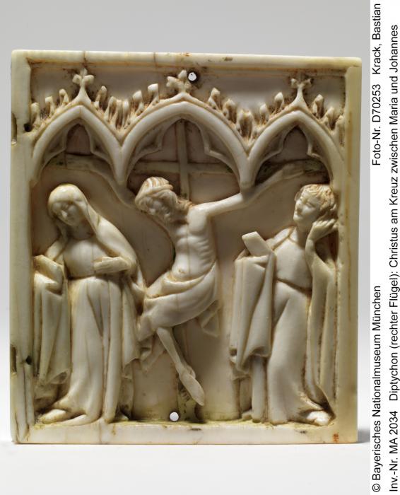Wing, right (fragment of a diptych), 1 register, 3 arches across (frise d'arcatures; plaquette) (Front)