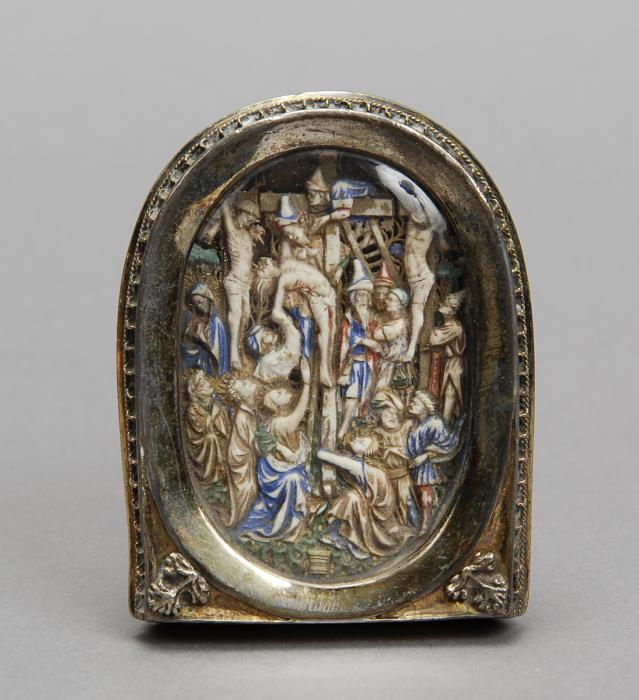 Oval openwork panel inserted in a pax (baiser de paix; plaque ajourée) (Front)