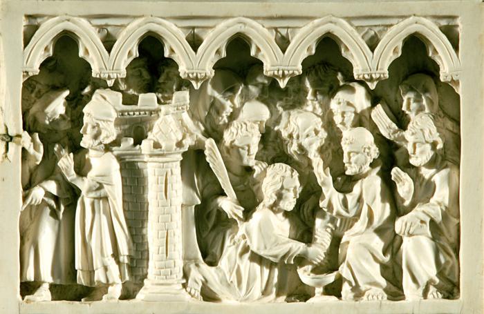 Diptych, 3 registers, 5 arches across (frise d'arcatures) (Wing, right, register 1 (detail))