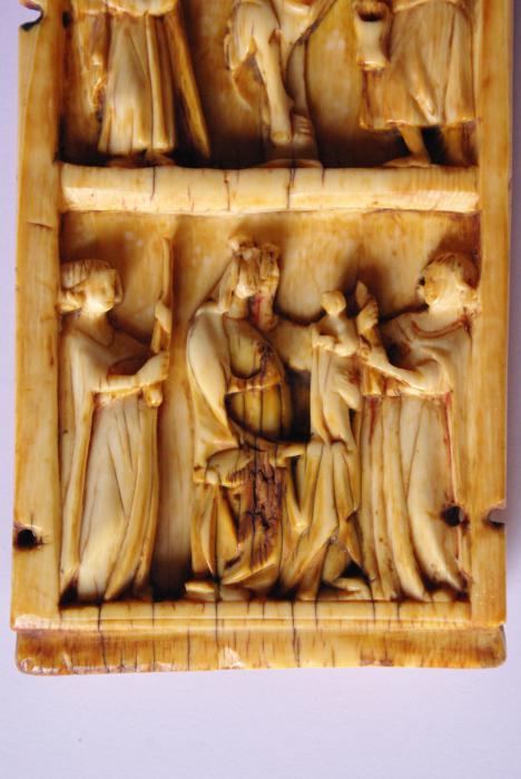 Wing, left (fragment of a diptych), 2 registers (Front, detail)