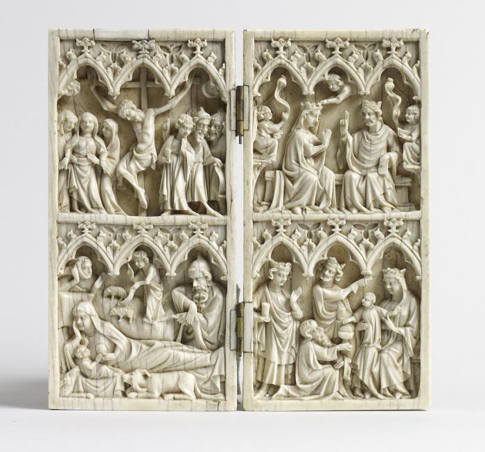 Diptych, 2 registers, 3 arches across (frise d'arcatures) (Front)