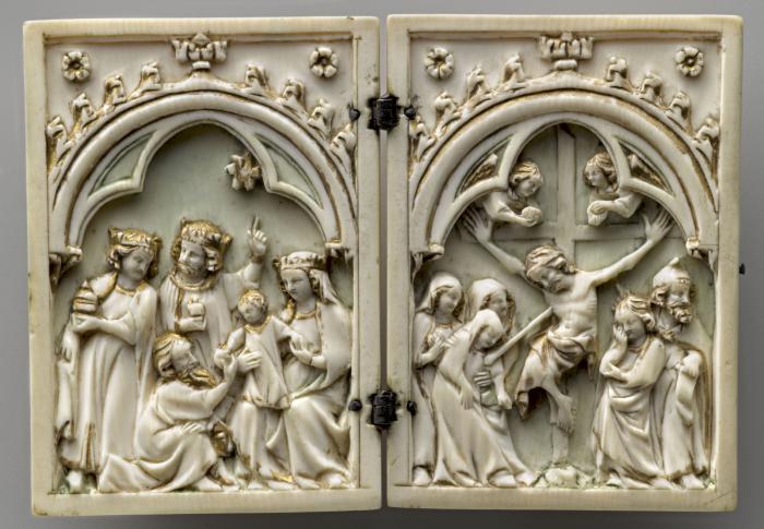 Wing, left (part of a diptych), 1 register, 1 arch across (plaquette) (Front)
