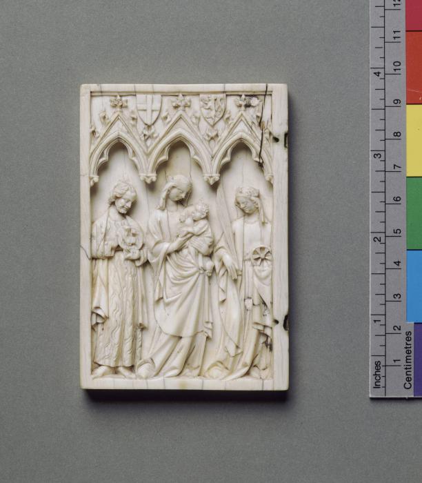Wing, left (part of a diptych), 1 register, 3 arches across (plaquette; frise d'arcatures) (Front)